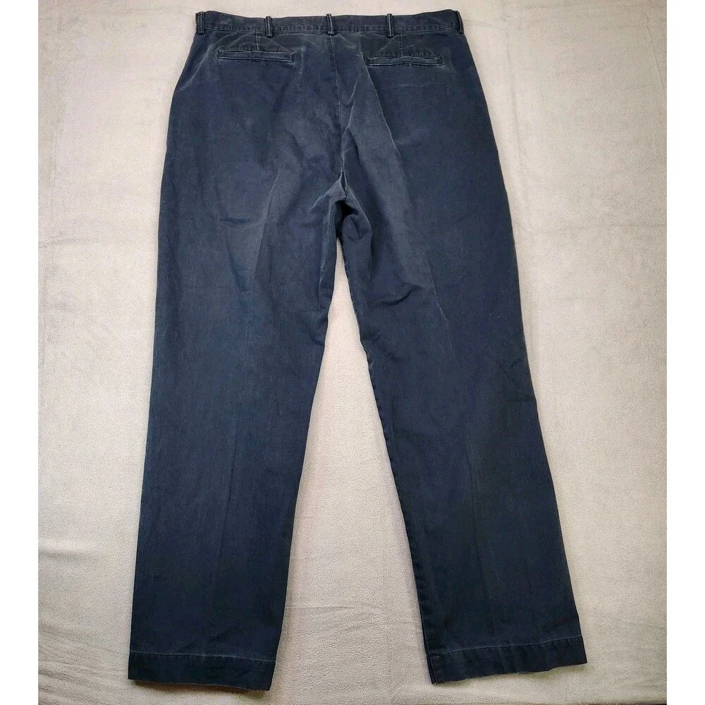 VTG Polo Ralph‎ Lauren Men's Herringbone Flat Front Chino Pants Blue Size 38x32